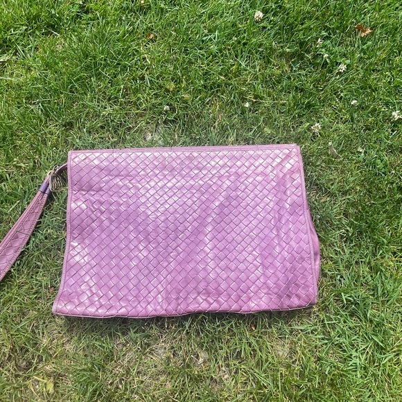 MORRIS MOSKOWITZ VINTAGE GENUINE LEATHER WOVEN CLUTCH PURSE - Picture 2 of 3